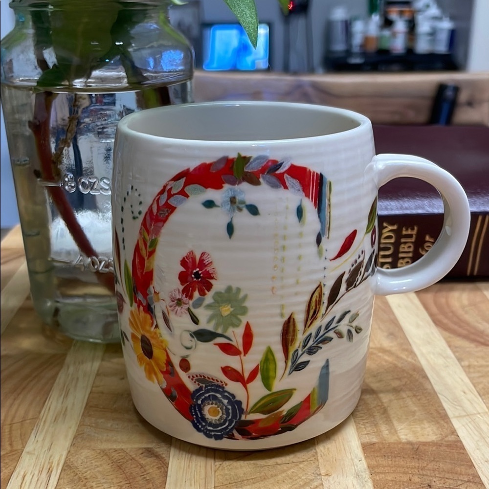 Anthropologie | Starla M. Haffmann | Petal Palette | Monogramed | “C” | Mug